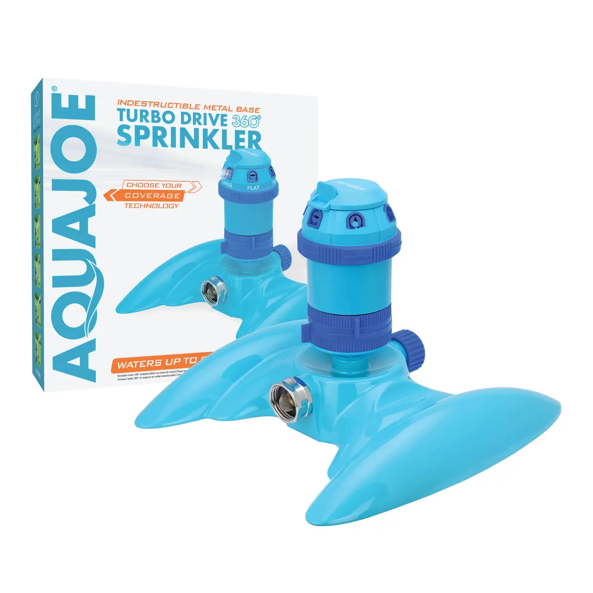 Aqua Joe Complete Aqua Joe Bundle | Turbo Drive Sprinkler + Heavy Duty Nozzle + Hybrid Polymer Hose 2