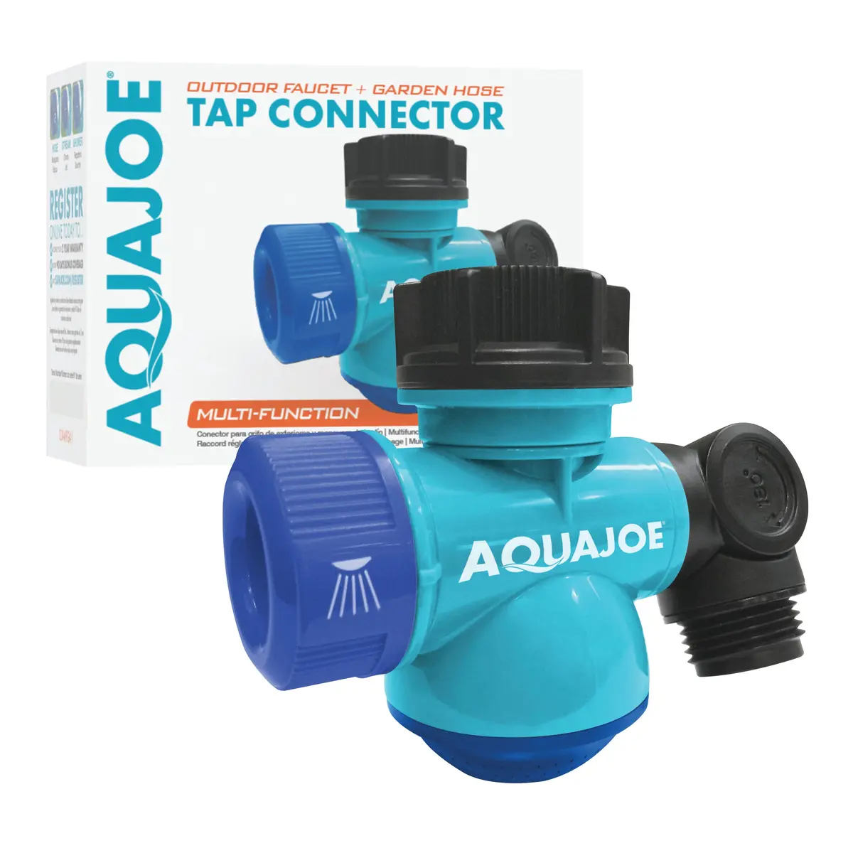 Aqua Joe Sji-Mfga1-Aqu Multi-Function Outdoor Faucet And Garden Hose Tap Connector, Blue 1