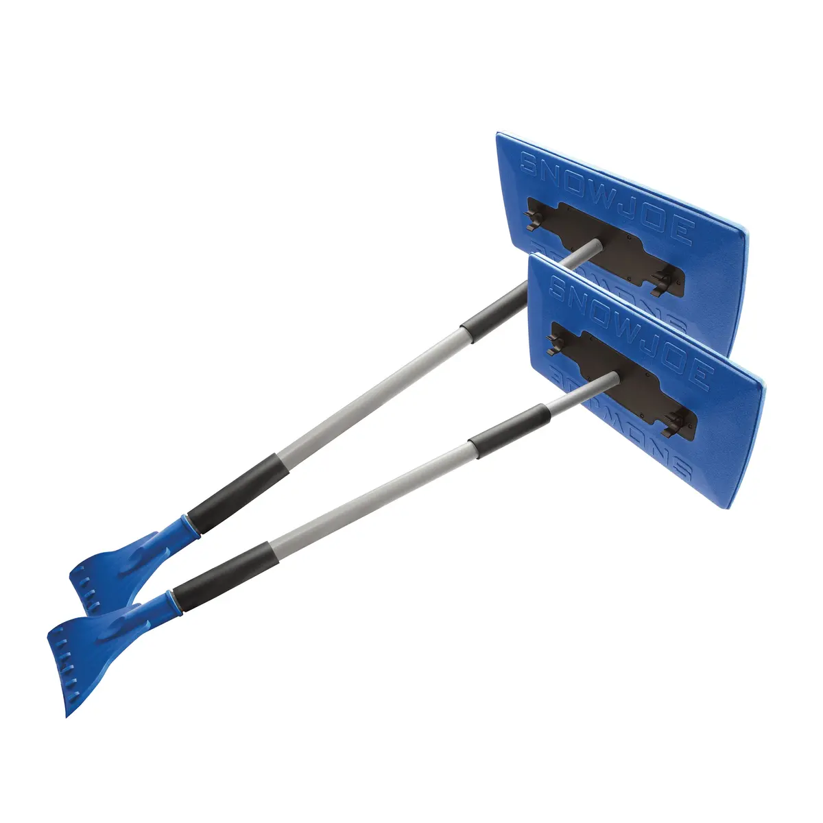 Snow Joe Sjblzd-Jmb2-Sjb 2-Pack Jumbo Telescoping Snow Broom + Ice Scraper, Blue/Blue 1