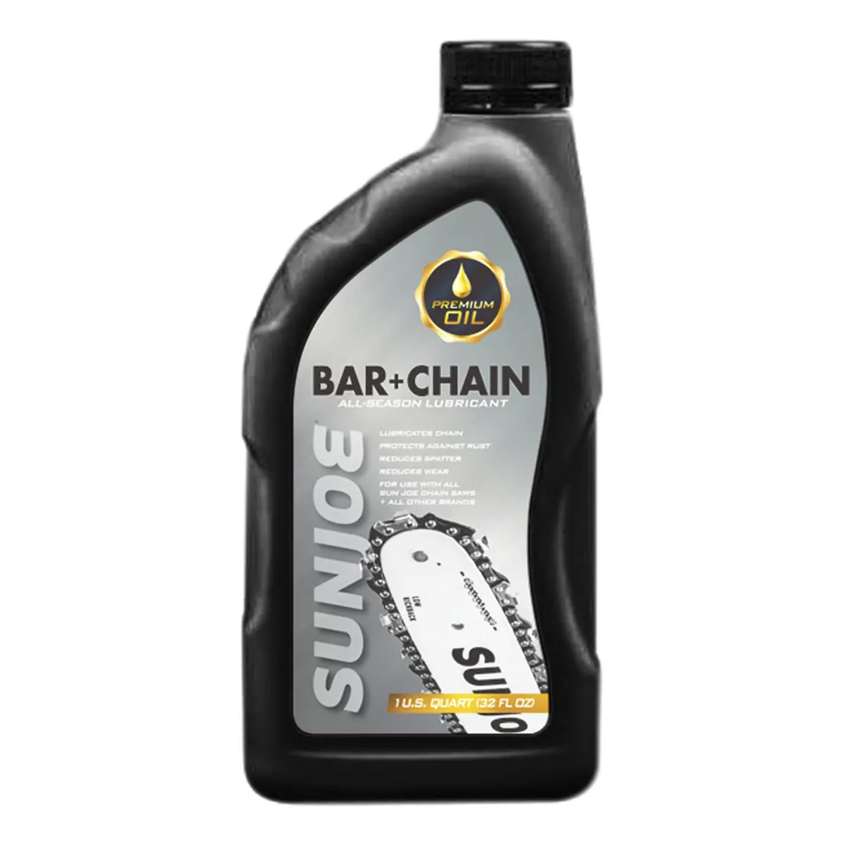 Sun Joe Swj-Oil Premium Bar, Chain And Sprocket Oil | All Season Chainsaw Chain Lubrication | Universal Chain Saw Chain Oil For Fast Efficient Cutting | 1-Quart 1