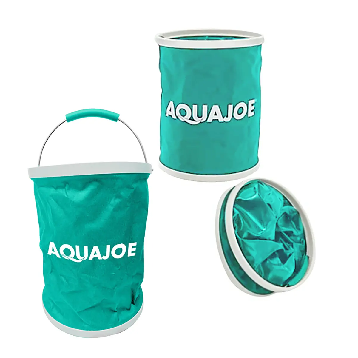 Aqua Joe Aj-Fb3-Trq Portable Folding Buckets | Set Of 3 | 3.4 Gallon (Turquoise) 1
