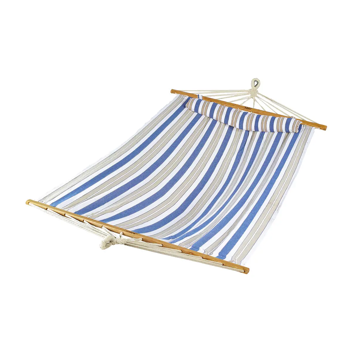 Bliss Hammocks Bh-404H Caribbean Hammock W/ Pillow & Hanging Hardware | 48-In. Wide | 265 Lb. Capacity (Nautical Stripe) 1