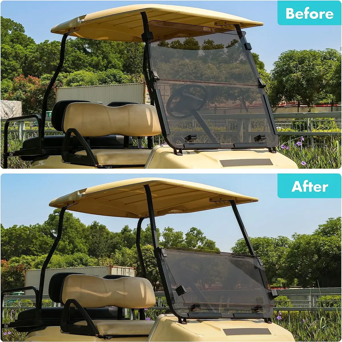Foldable Sport Tinted Golf Cart Windshield For Club Car Ds 1982-Up - 10L0l 3