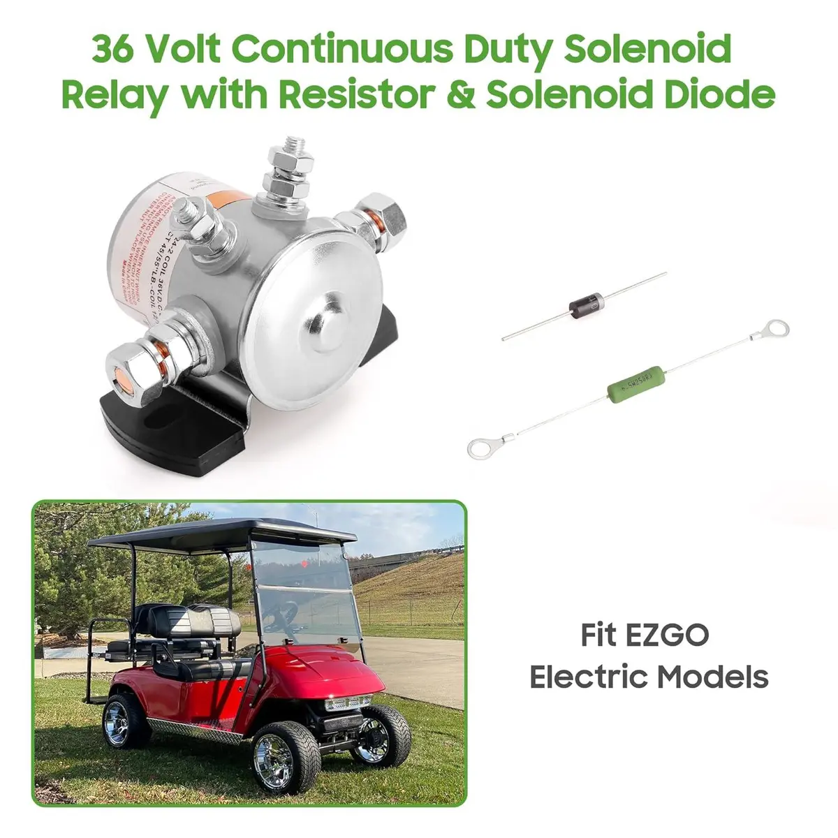 Golf Cart 36V 200A Solenoid Relay For Ezgo Txt 1986-Up Electric - 10L0l 2