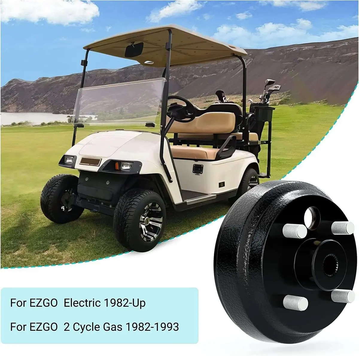 10L0l Golf Cart Brake Drum Hub Assembly For Ezgo Txt Pds 1982-Up Electric & 1982-1993 2-Cycle Gas 1