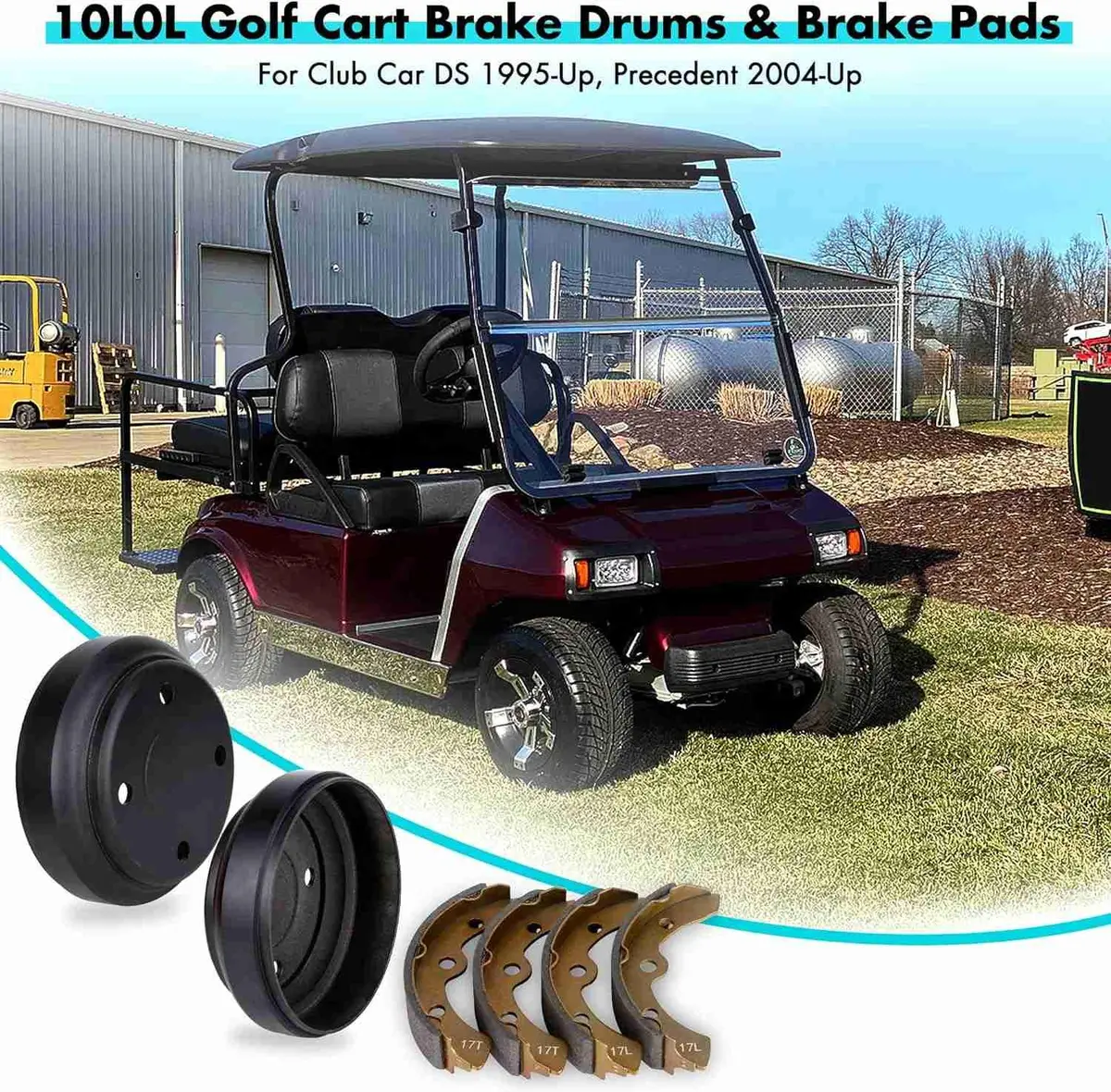 Golf Cart Brake Drums & Shoes Spring Kit For Club Car Ds And Precedent - 10L0l 2