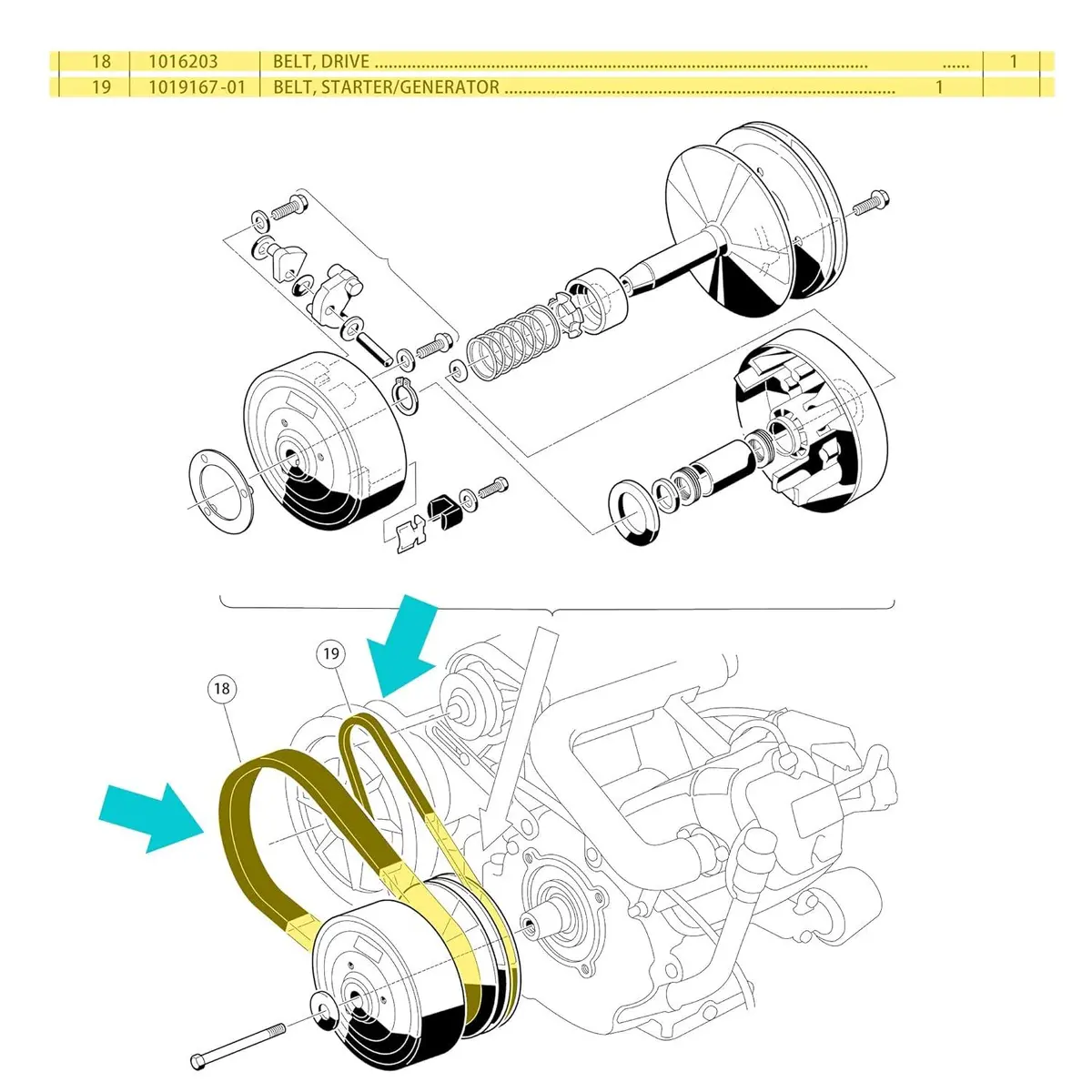 Golf Cart Clutch Drive Belt For Club Car Ds 1997-Up & Precedent 2004-Up Gas - 10L0l 2