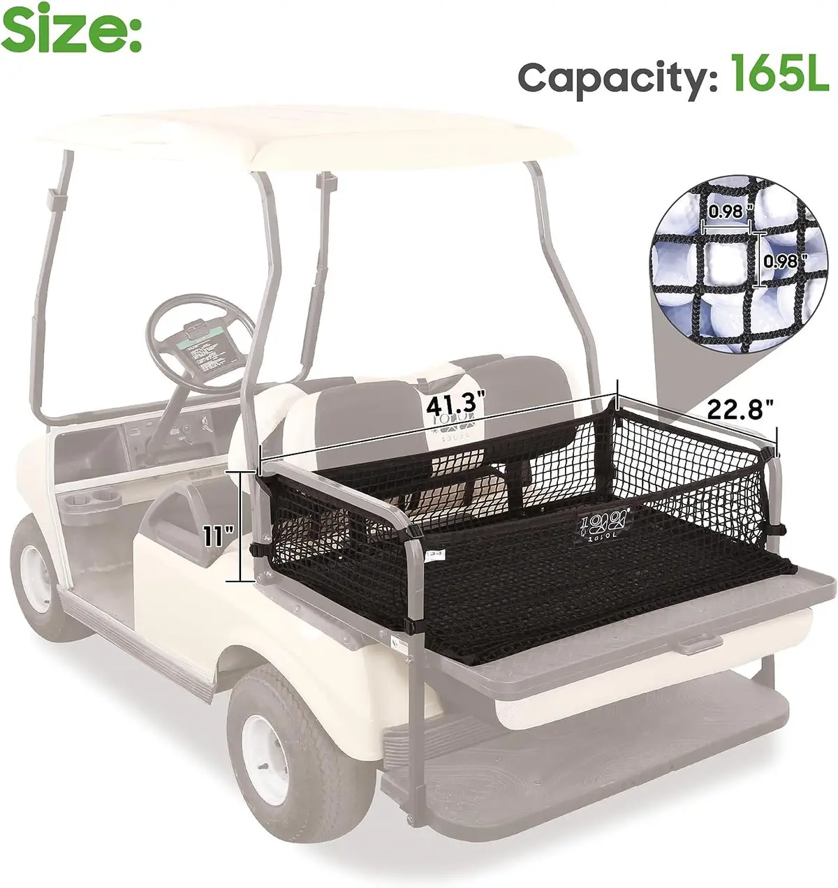 Golf Cart Elastic Storage Net Double Layer Nylon Mesh For Yamaha Club Car Ezgo - 10L0l 4
