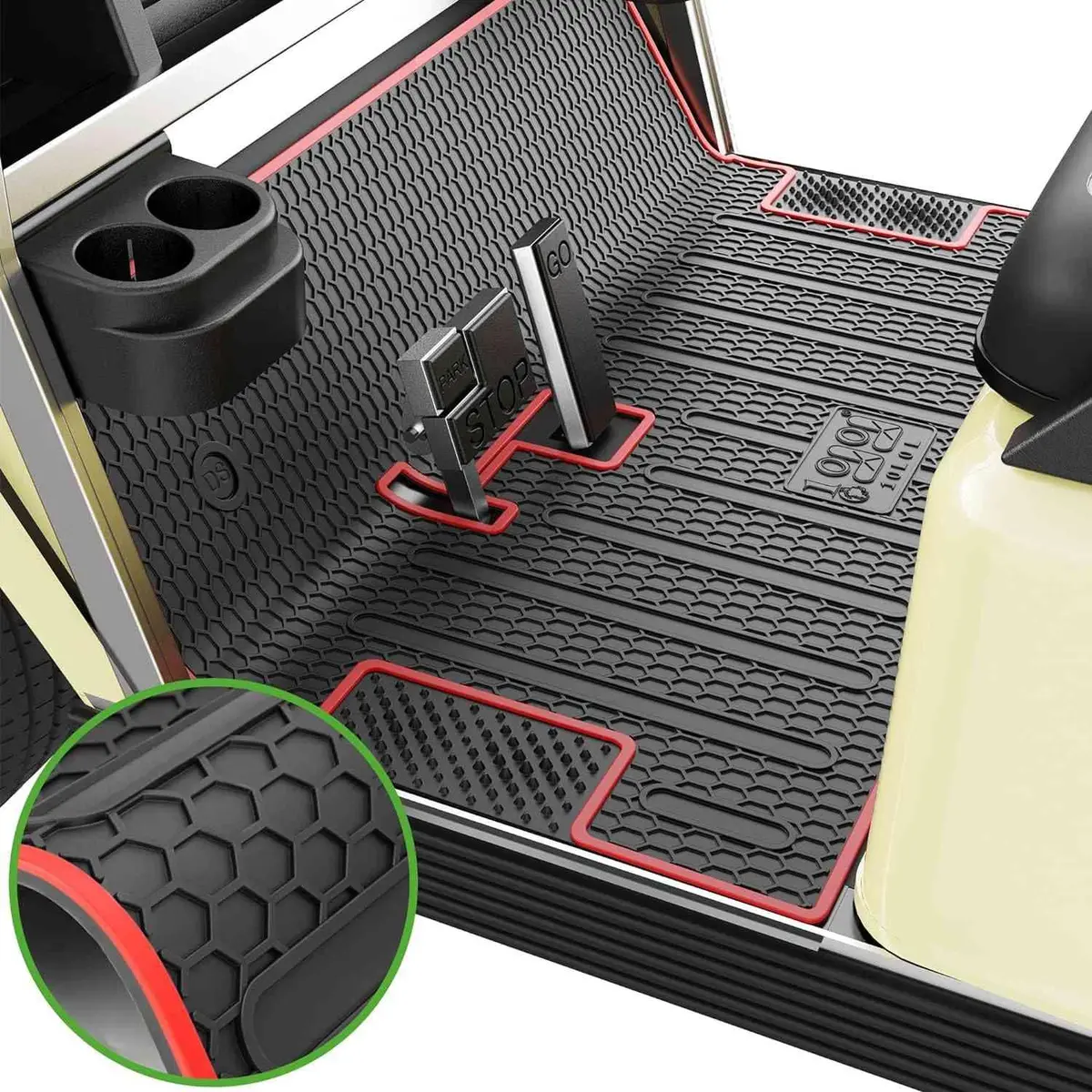 Golf Cart Floor Mat For Ezgo Txt, Express S4, Ex1, Valor, Cushman Workhorse - 10L0l 1