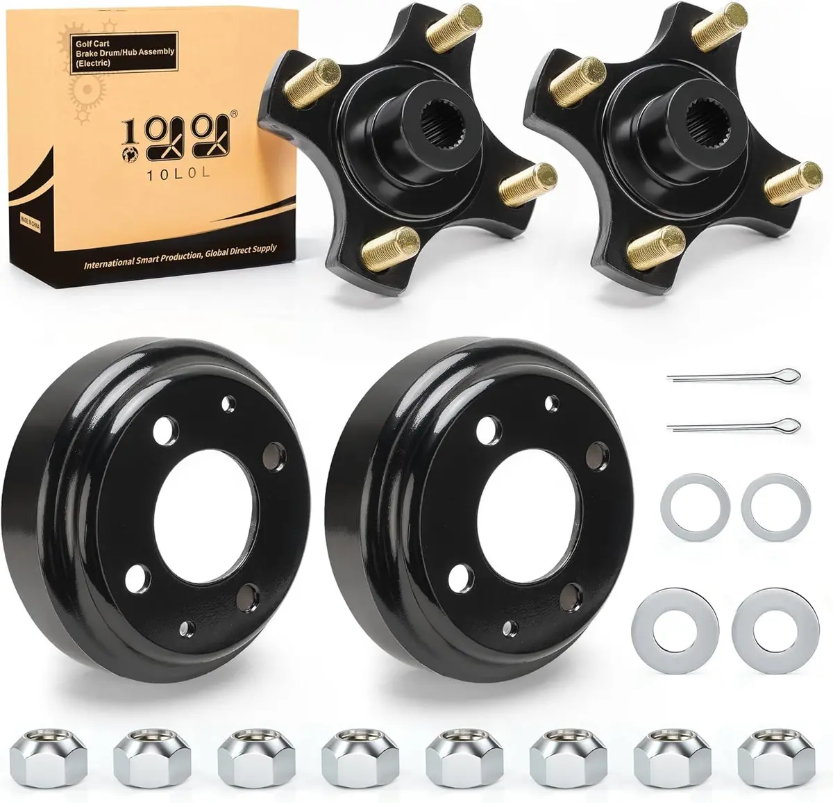 Golf Cart Heavy Duty Split Brake Drum & Rear Wheel Hub Assembly For Ezgo Txt - 10L0l 1