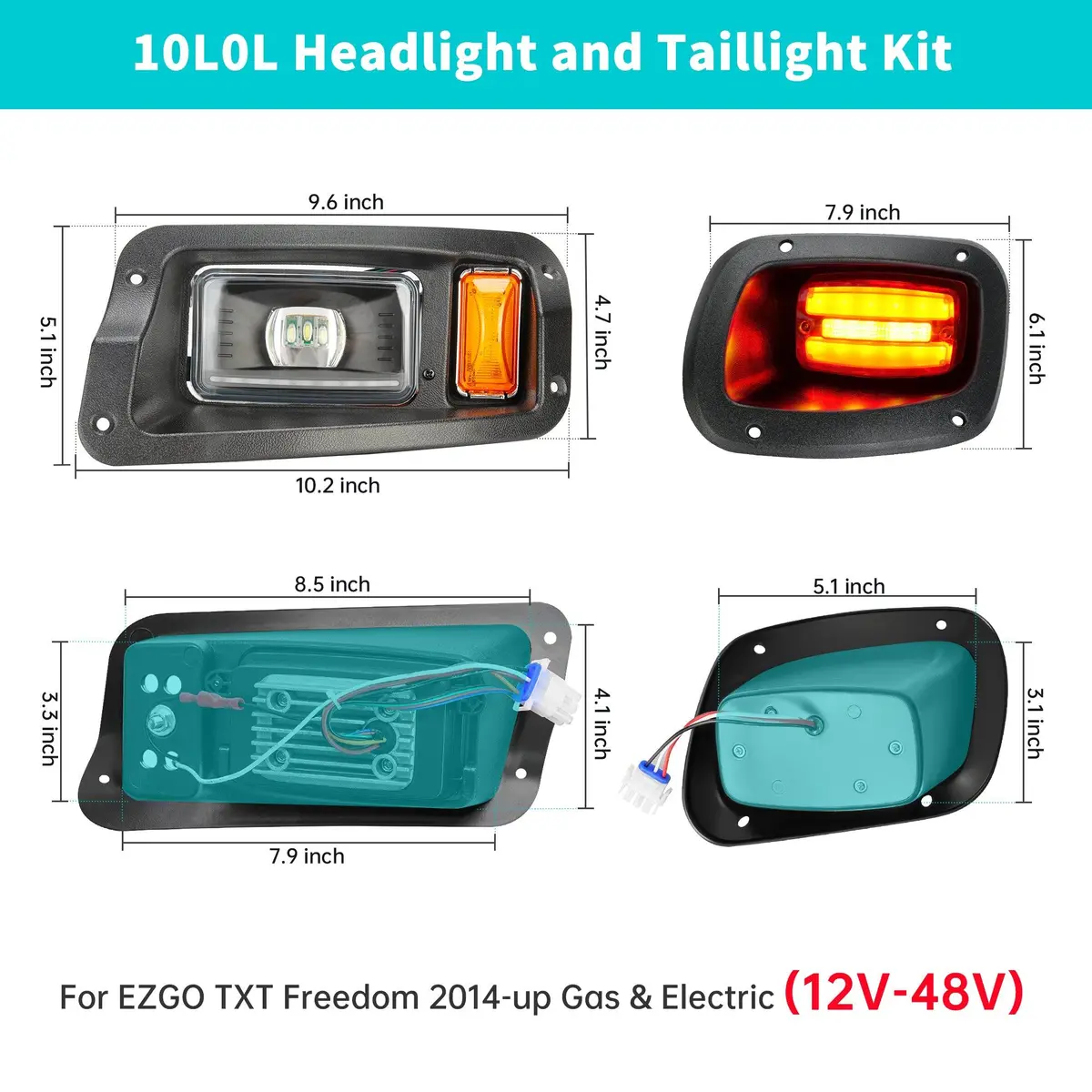 Golf Cart Led Light Kits For Ezgo Txt Freedom 2014-Up - 10L0l 2
