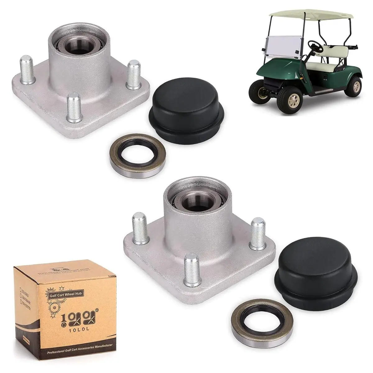 Golf Cart Wheel Hub Assembly For 1979-2001 Ezgo Txt, Marathon, Medalist - 10L0l 1