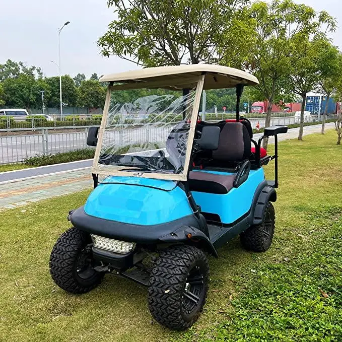 Golf Cart Windshield For Club Car, Portable Foldable Pvc Clear Windshield - 10L0l 2