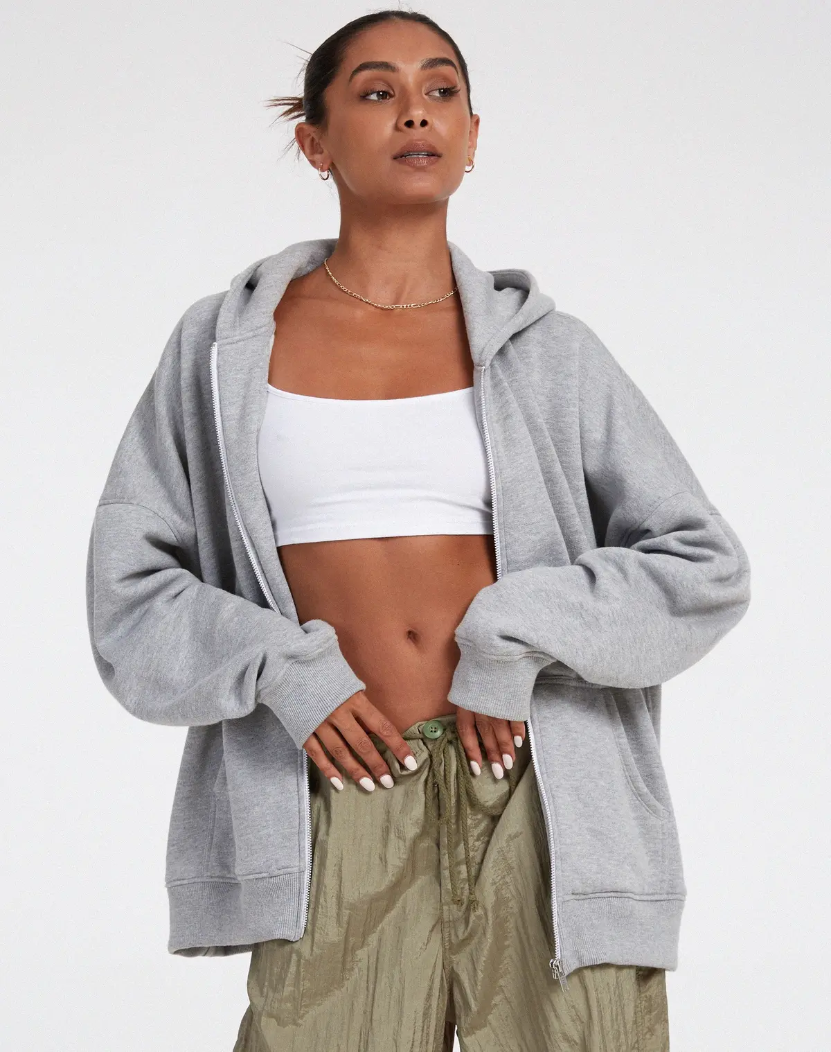 Hollack Hoodie In Greymarl 1