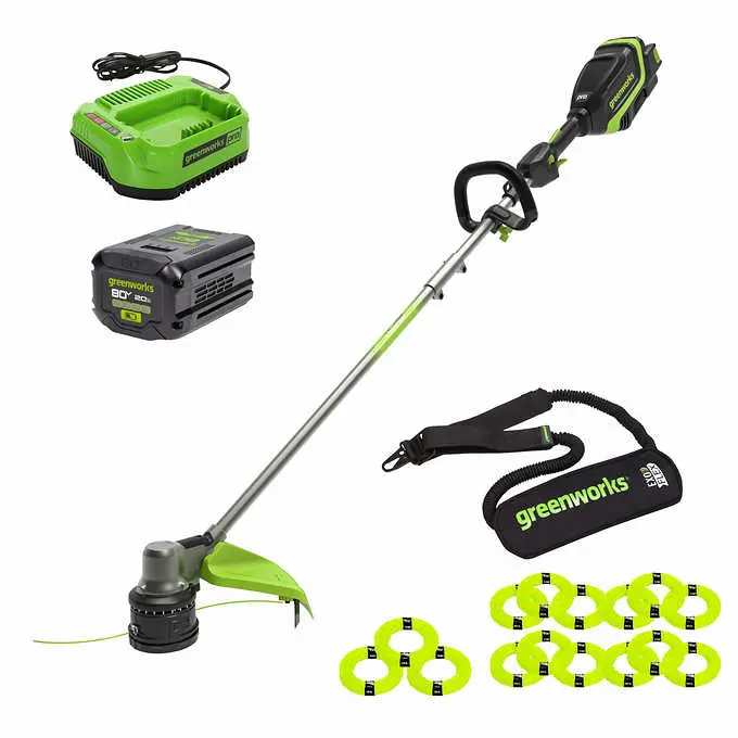 80V 17" Brushless String Trimmer, 2.0Ah Battery And Charger Included Bonus: Shoulder Strap And Extra Line 1