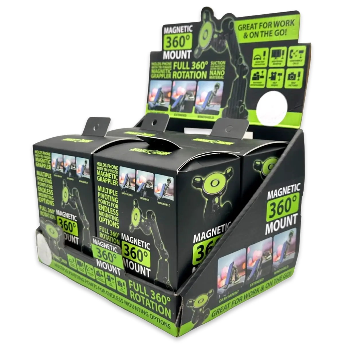 Phone Mount With Magnetic Mount And Suction Cup Base - 4 Pieces Per Retail Ready Display 21953 1