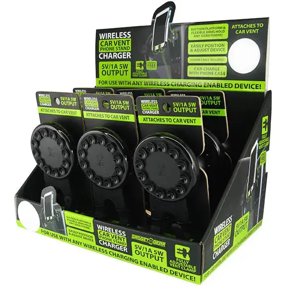 Phone Mount With Wireless Charging And Vent Clip - 6 Pieces Per Retail Ready Display 25588 1