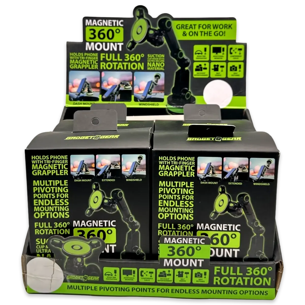 Phone Mount With Magnetic Mount And Suction Cup Base - 4 Pieces Per Retail Ready Display 21953 2