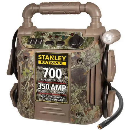 Stanley 700 Amp Camo Jump Starter With Air Compressor 1