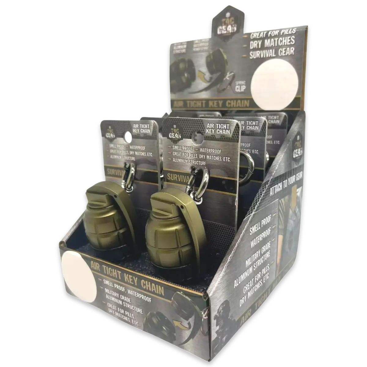 Patriot Grenade Storage Key Chain - 6 Pieces Per Retail Ready Display 23513 1