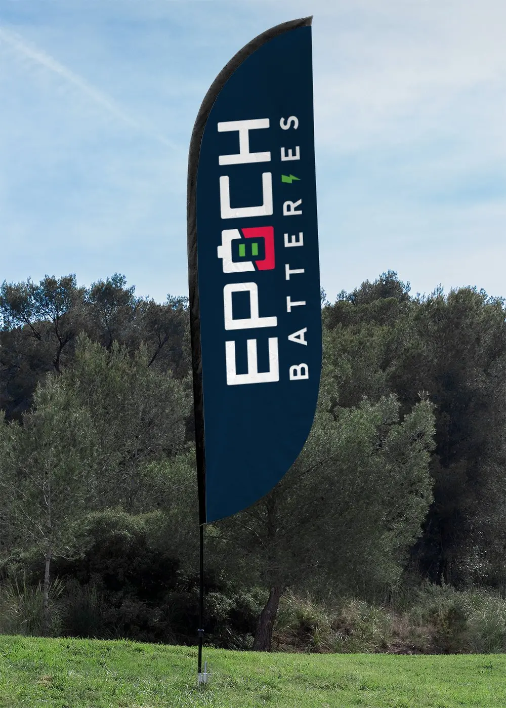 Logo Flag 12' With Ground Stake 1