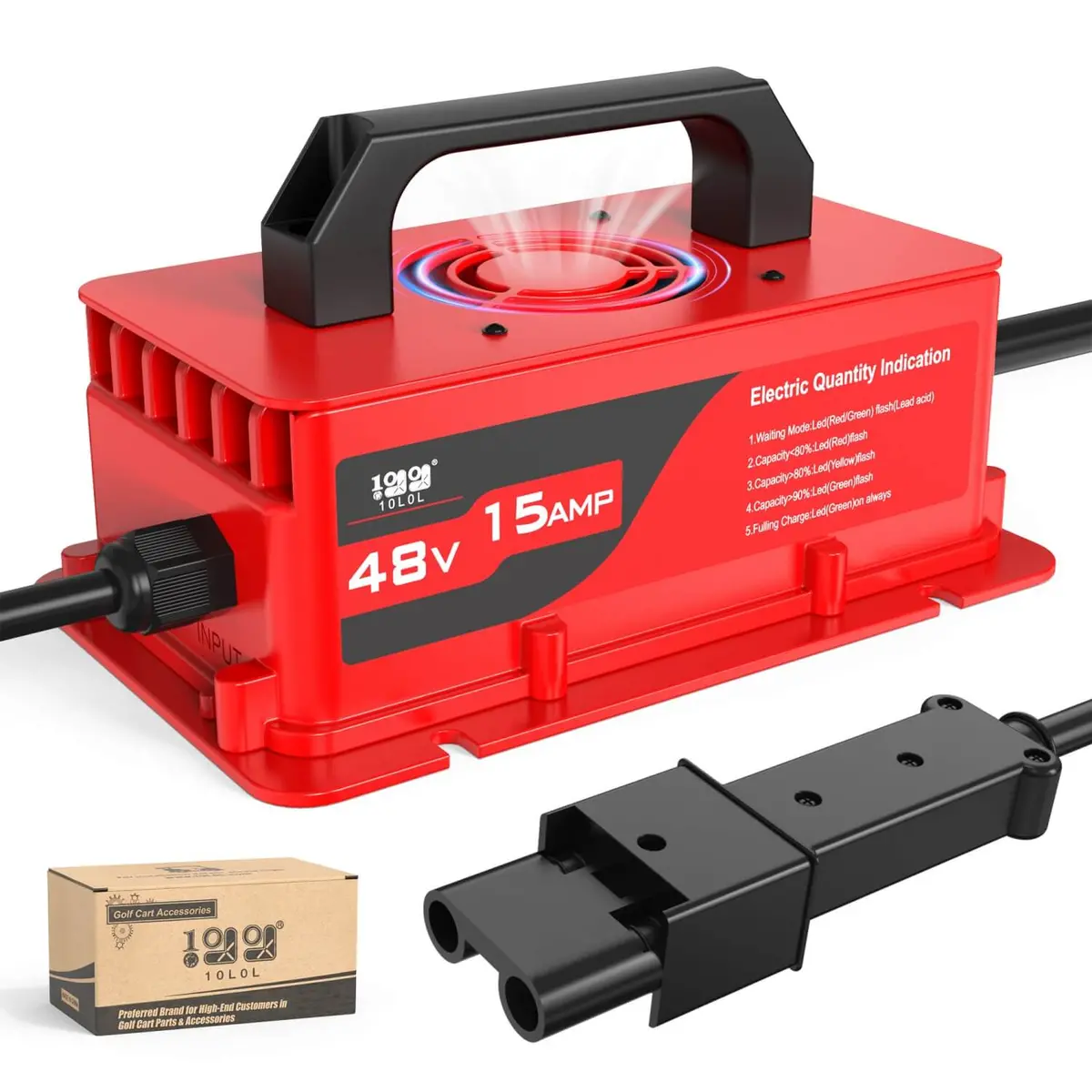 Universal Golf Cart Battery Charger - Smart 36V/48V Charger For Yamaha, Ezgo & Club Car (Ip67 Waterproof) 1