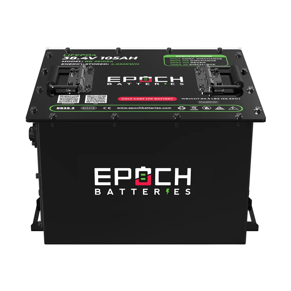 36V 105Ah Lithium (Lifepo4) Golf Cart Battery - Battery Only 1