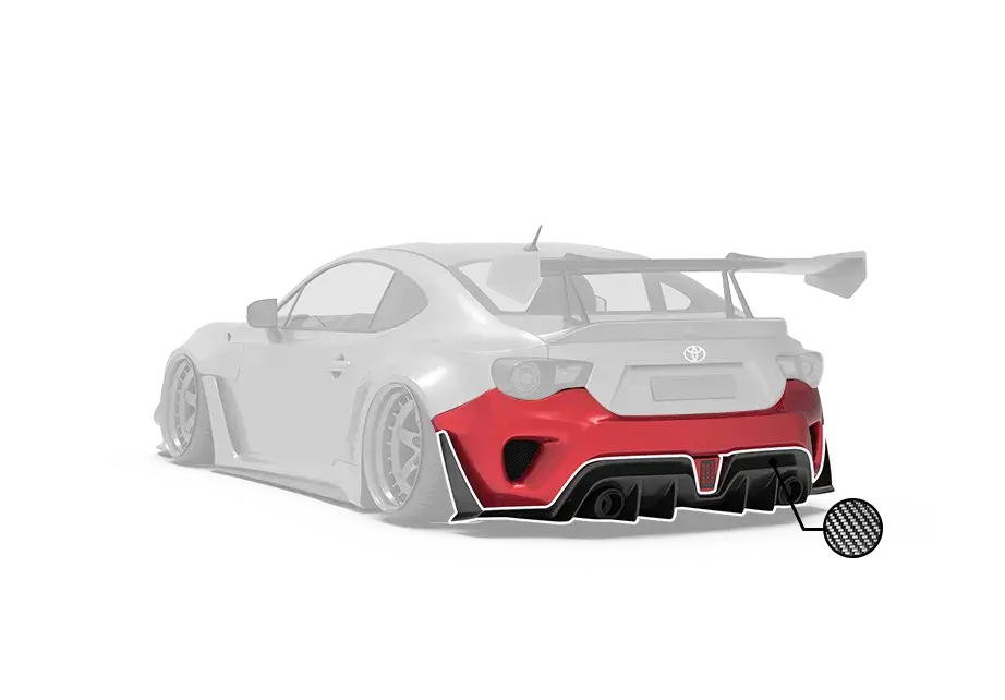 Robot Carbon Fiber Rear Bumper & Diffuser For Toyota 86 Subaru Brz Scion Fr-S 2