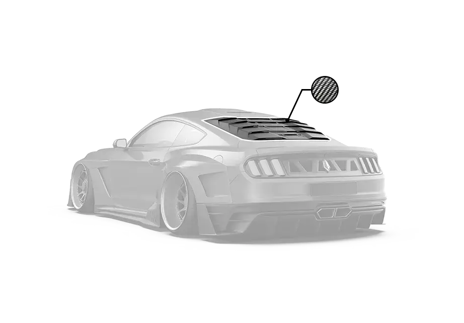 Robot "Dawn & Dusk" Rear Window Louvers For Ford Mustang S550.1 S550.2 Gt Ecoboost V6 Gt350 Gt500 2
