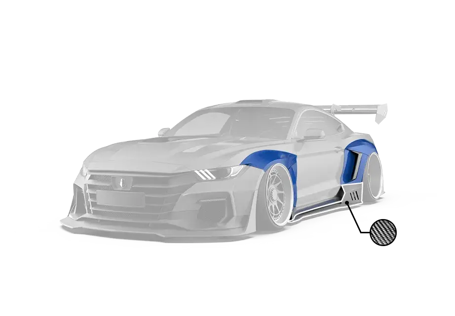 Robot " Dawn & Dusk " Widebody Fender Flares Wheel Arches And Side Skirts For Mustang S550 S550.1 S550.2 2015-2022 2
