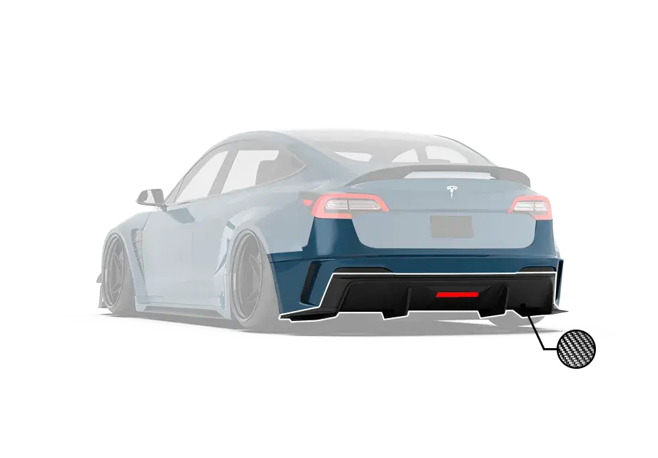 Robot "Hacker" Widebody Rear Bumper & Rear Diffuser For Tesla Model 3 2