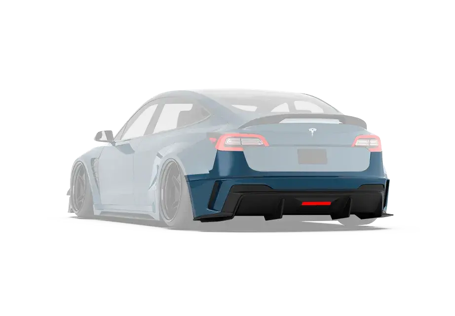Robot "Hacker"  Widebody Rear Bumper & Rear Diffuser For Tesla Model 3 1