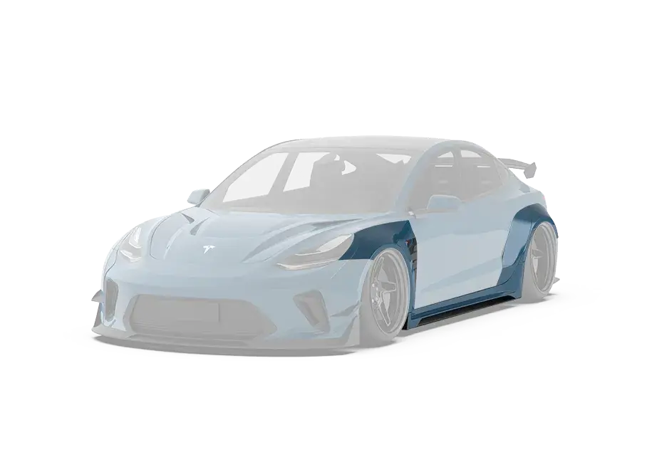 Robot "Hacker"  Widebody Wheel Arches & Side Skirts For Tesla Model 3 1