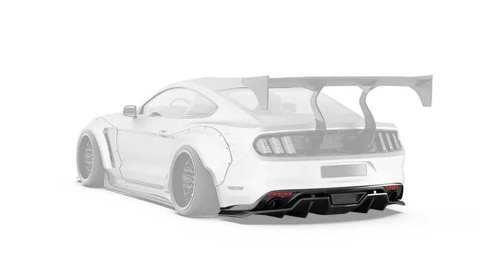 Robot "Storm" Rear Diffuser For Ford Mustang S550.1 S550.2 Gt Ecoboost V6 Carbon Fiber Or Frp 1