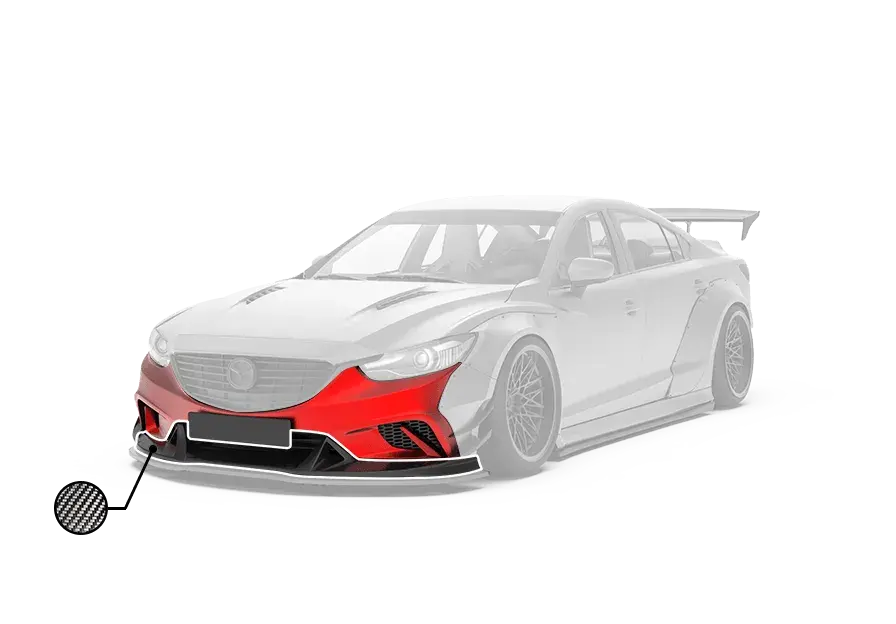 Robot Mazda 6 Front Bumper & Front Lip Splitter 2014-2017 Frp Carbon Fiber 2