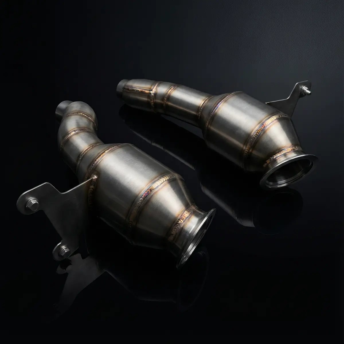 Ferrari 458 (2010-2015) 4.5L V8 Catless Downpipes With Heat Shield (Ss304) | Ame Motorsport 1