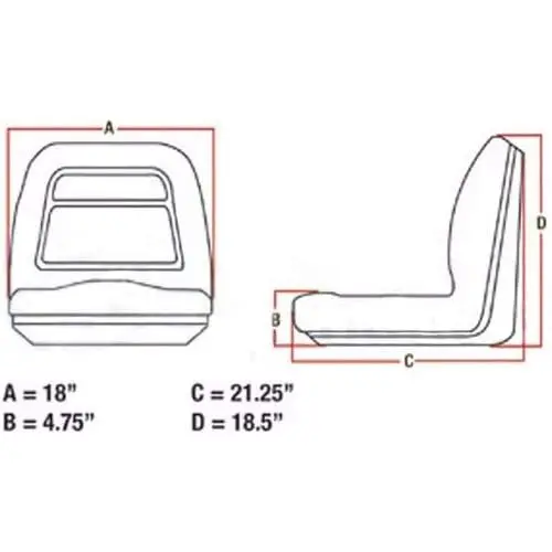 Skid Loader Compact Lawn Mower Garden Tractor Seat W/ Slide Tracks 2
