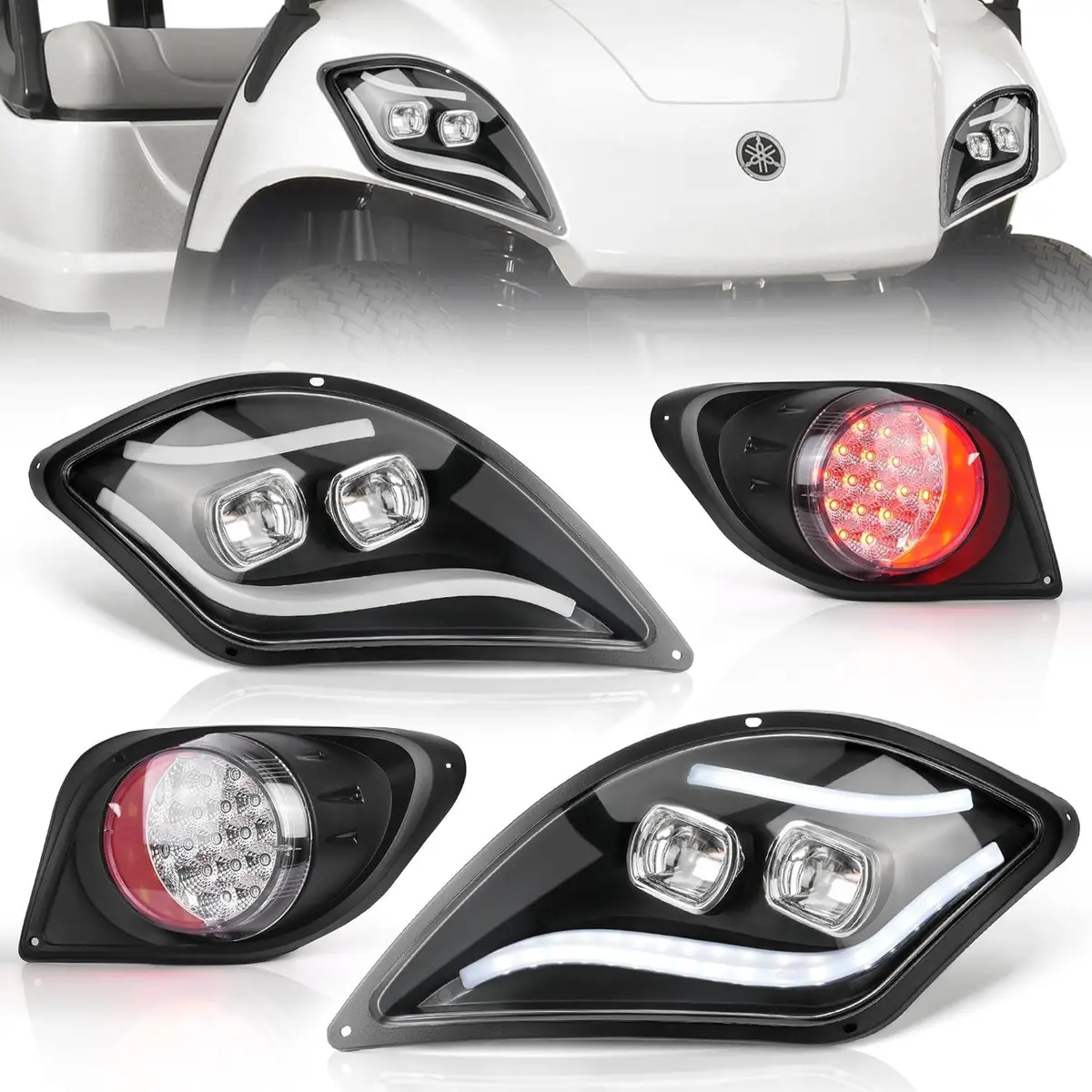 10L0l Golf Cart Street Lighting Kit With Daytime Running Lights For Yamaha Drive 2 (2017-Up) 1