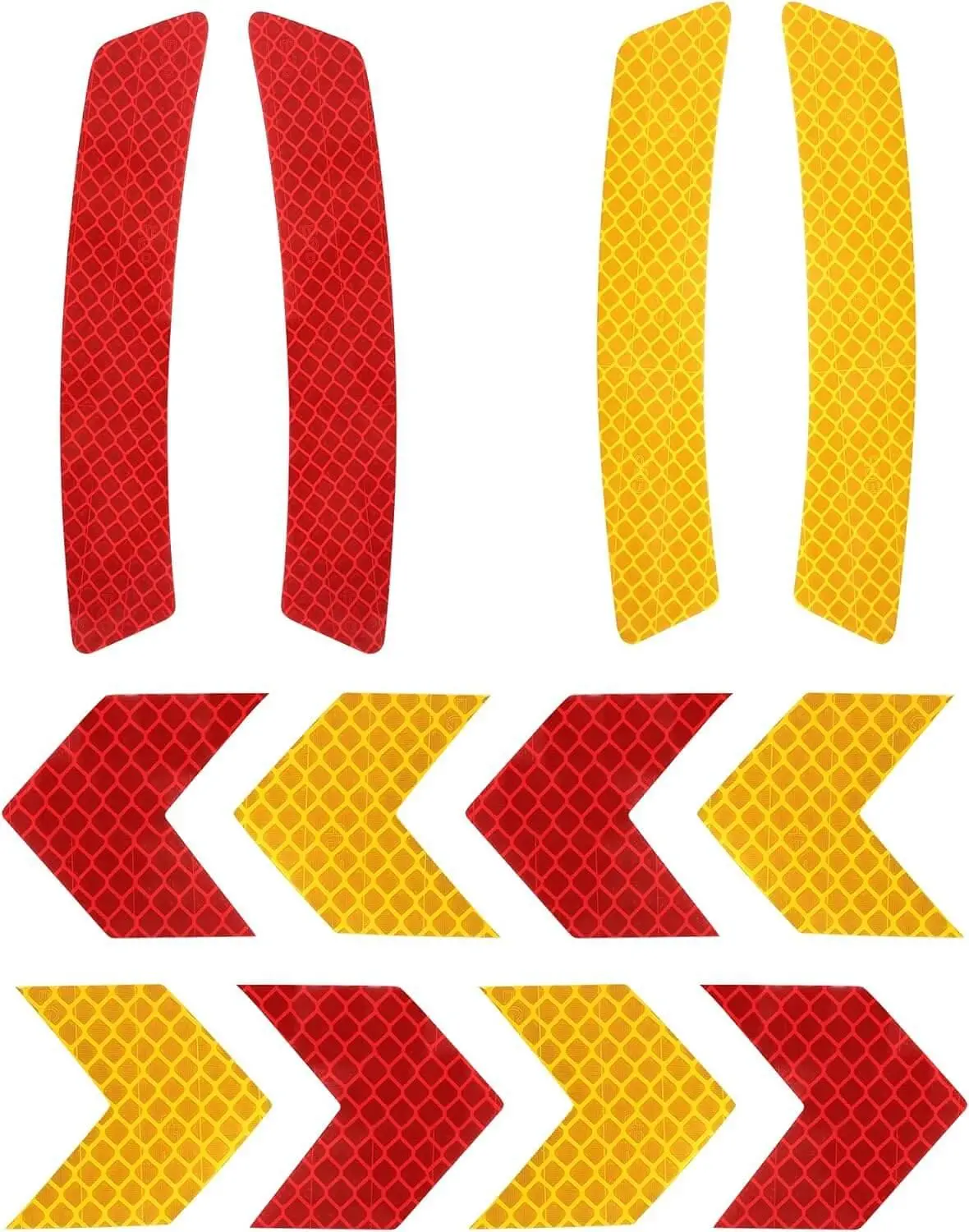 Universal Golf Cart Reflective Sticker Outdoor Waterproof Yellow And Red - 10L0l 1
