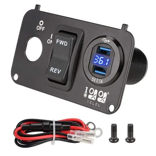 Usb Port For Golf Cart With Digital Voltmeter And Forward/Reverse Switch - 10L0l 1