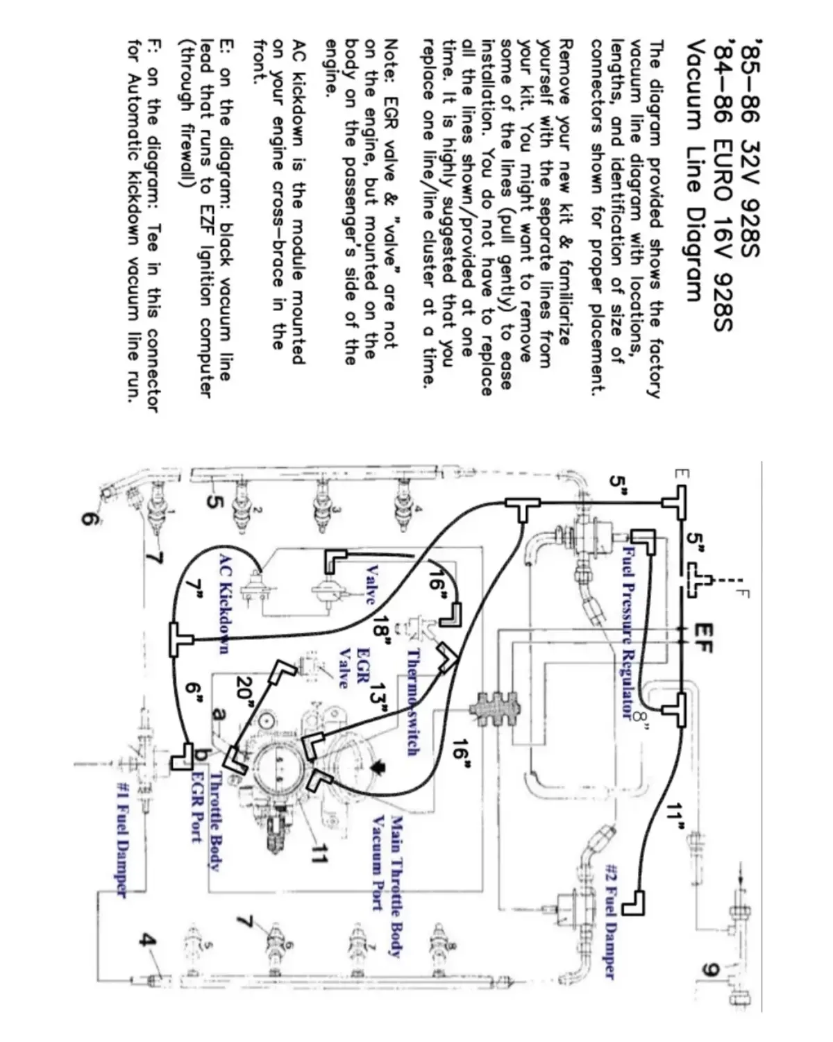 Vackit8586a - Vacuum Hose Kit 85-86 Auto/84-86 Euro 16V Cars - Pre-Order 2
