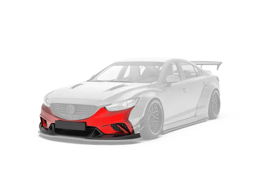 Robot Mazda 6 Front Bumper & Front Lip Splitter  2014-2017 Frp Carbon Fiber 1