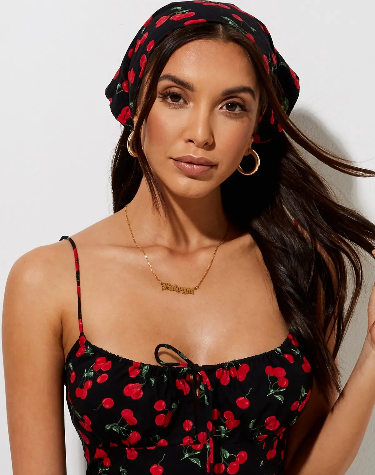 Bandana In Cherries Black 1