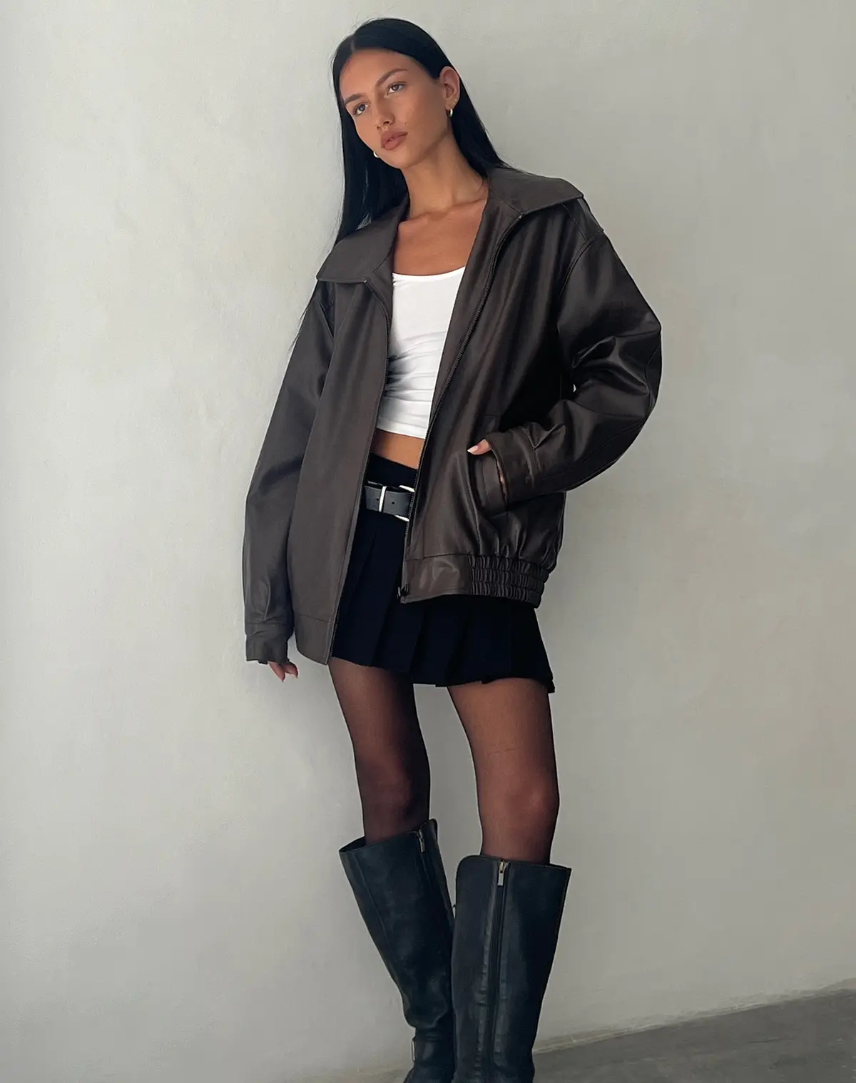 Motel X Olivia Neill Cavita Jacket In Pu Bitter Chocolate 1