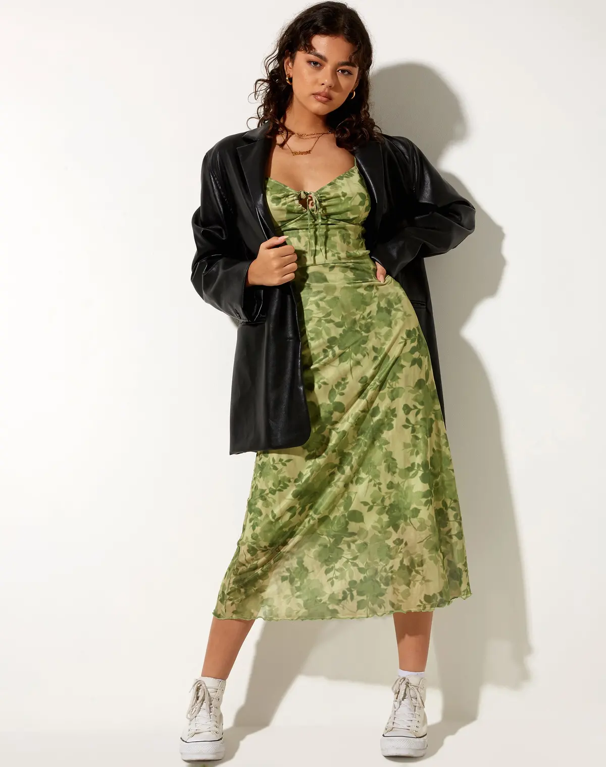 Coya Midi Dress In Blurred Floral 1