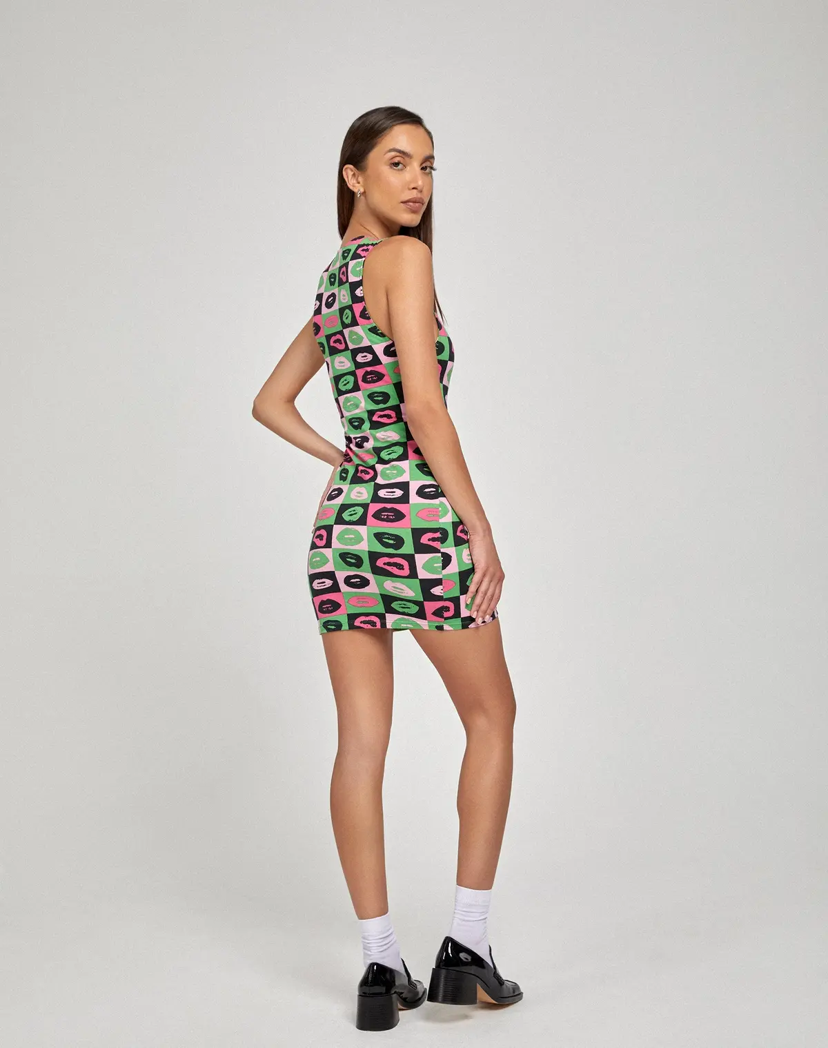 Gele Mini Dress In Lips Green 6