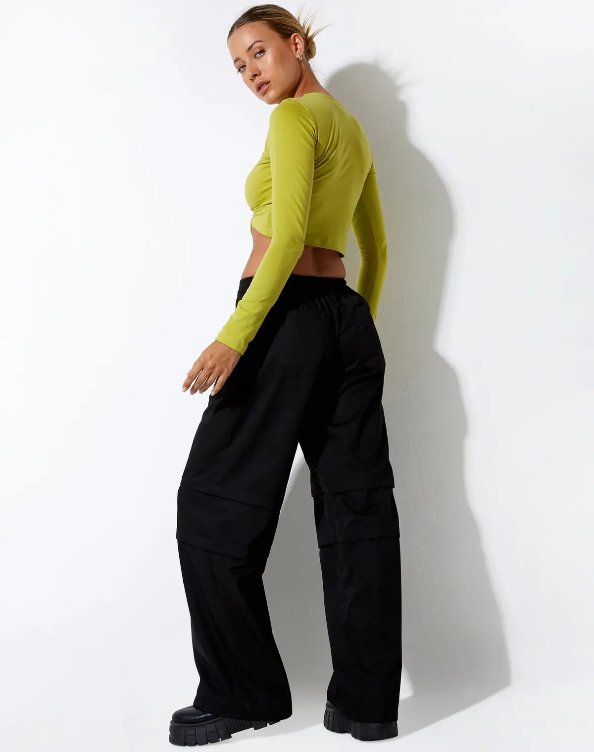 Gisy Crop Top In Lycra Lime 6