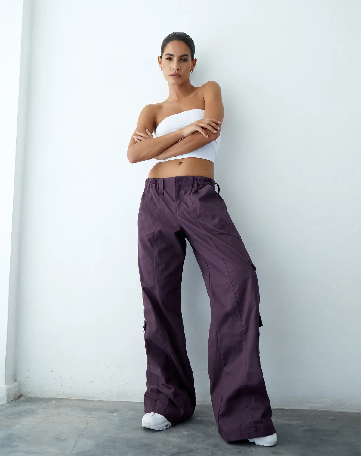Hansa Cargo Trouser In Panama Dark Purple 1