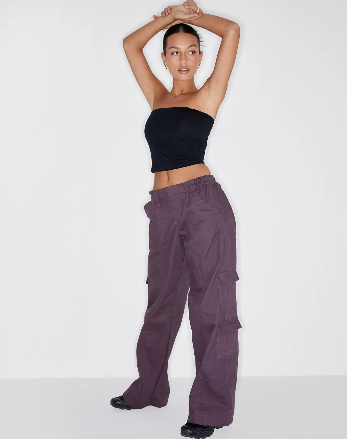 Hansa Cargo Trouser In Panama Dark Purple 3