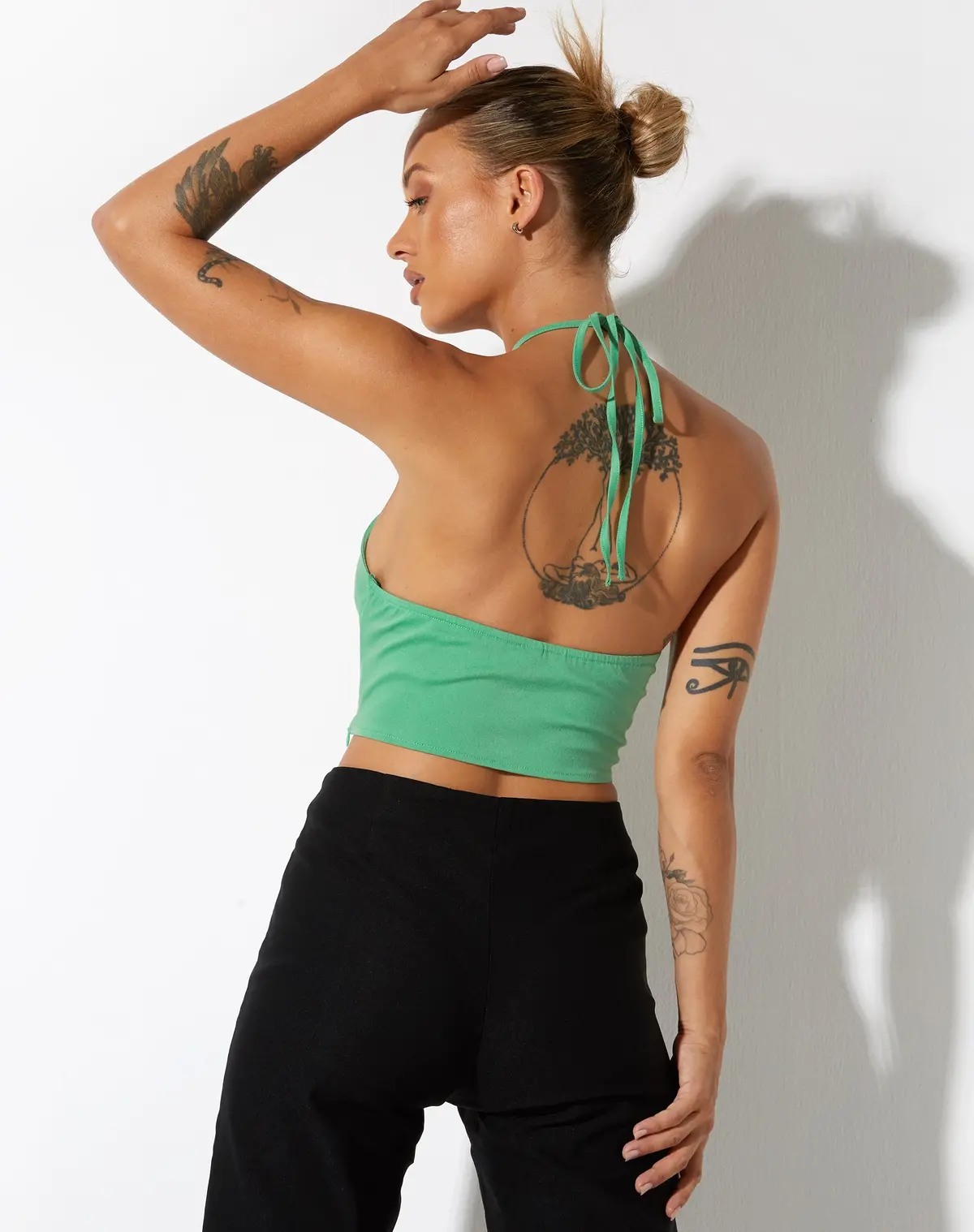 Janli Crop Top In Tailoring Green 2